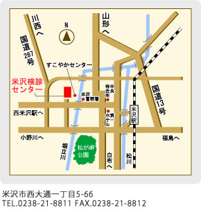 米沢検診センターの地図